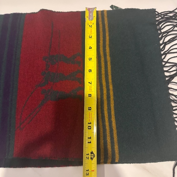 Henry Cotton's Vintage "Fishing" Lambswool Made in Scotland Preppy Scarf - Picture 6 of 9